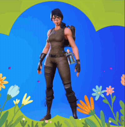 A Woman In A Military Uniform Is Standing In Front Of Flowers GIF