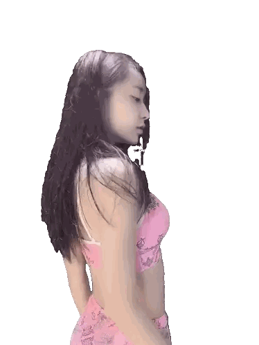 A Woman In A Pink Bikini Top Has A Tattoo On Her Chest Sticker