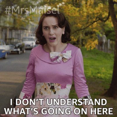 A Woman In A Pink Dress Says I Don T Understand What 'S Going On Here GIF
