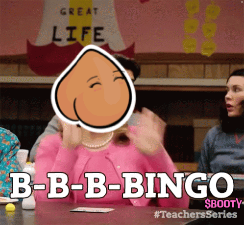 A Woman In A Pink Shirt Is Playing Bingo GIF