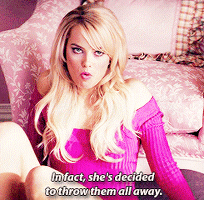 A Woman In A Pink Top Says In Fact She Decided To Throw Them All Away GIF