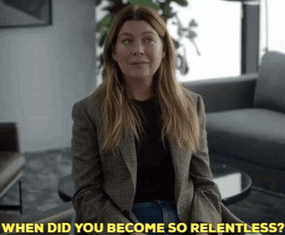 A Woman In A Plaid Jacket Is Sitting On A Couch And Asking When Did You Become So Relentless ? GIF