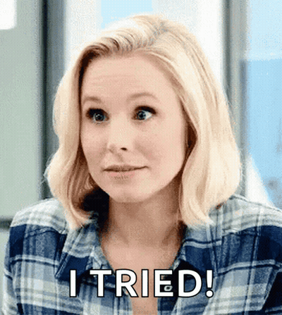 A Woman In A Plaid Shirt Says I Tried . GIF