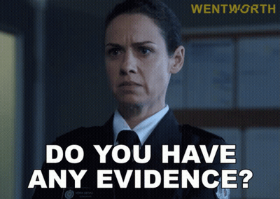 A Woman In A Police Uniform Is Asking If She Has Any Evidence GIF