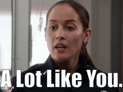 A Woman In A Police Uniform Is Saying A Lot Like You . GIF