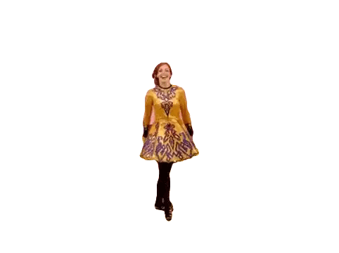A Woman In A Purple And Yellow Dress Is Dancing Sticker