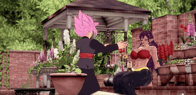 A Woman In A Red Bra Sits Next To A Man In A Black Jacket GIF