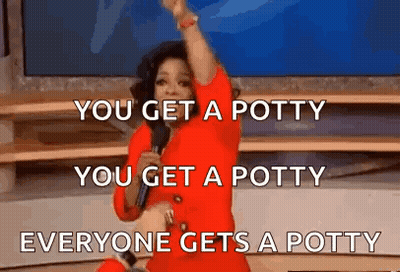 A Woman In A Red Dress Is Standing On A Stage Holding A Microphone And Making A Funny Speech . GIF