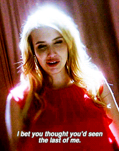 A Woman In A Red Dress Says I Bet You Thought You D Seen The Last Of Me GIF