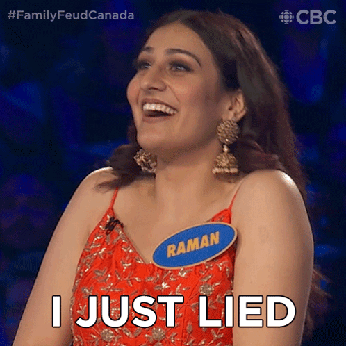 A Woman In A Red Dress With A Name Tag That Says Raman GIF