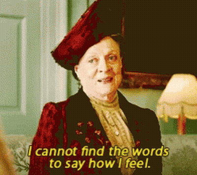 A Woman In A Red Hat Is Saying I Cannot Find The Words To Say How I Feel GIF