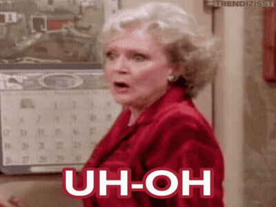 A Woman In A Red Jacket Says Uh-Oh GIF