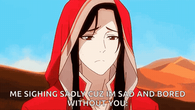 A Woman In A Red Jacket With A Hood Is Sad And Bored Without You GIF