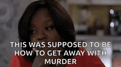 A Woman In A Red Shirt Is Talking About How To Get Away With Murder GIF