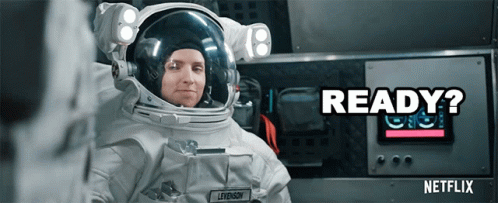 A Woman In A Space Suit Says " Ready " GIF
