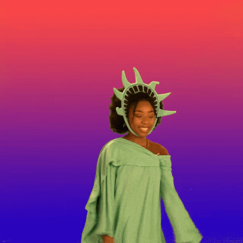 Woman In Statue Of Liberty Costume GIF