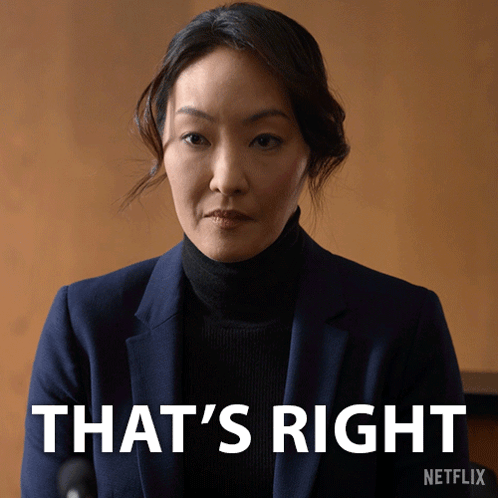 A Woman In A Suit Says That 'S Right On A Netflix Ad GIF
