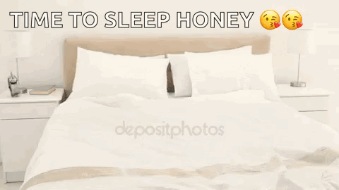 A Woman In A Towel Is Jumping On A Bed With The Words `` Time To Sleep Honey '' Written Above Her . GIF