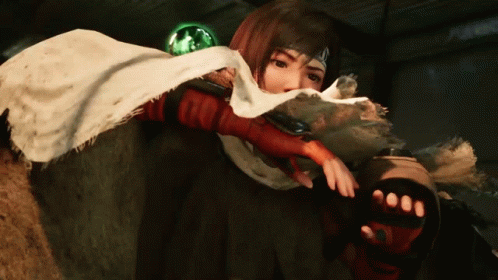 A Woman In A Video Game Is Covering Her Face With A White Scarf GIF