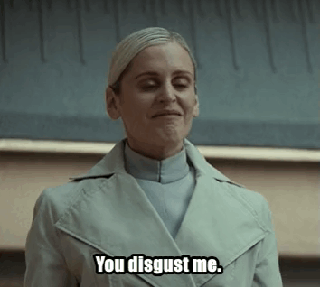 Woman In White Coat Saying You Disgust Me GIF