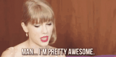 A Woman In A White Dress Is Saying Man I 'M Pretty Awesome . GIF