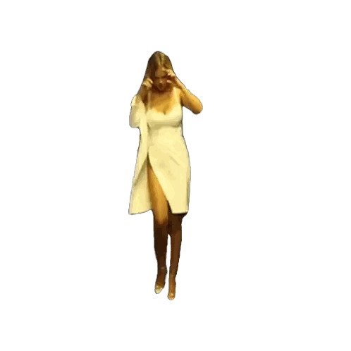 A Woman In A White Dress With A High Slit On The Side Sticker
