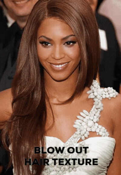 A Woman In A White Dress With Blow Out Hair Texture Written On The Bottom GIF