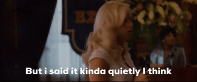 A Woman In A White Shirt Is Saying But I Said It Kinda Quietly I Think GIF