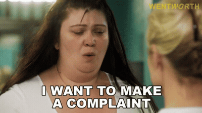 A Woman In A White Shirt Says I Want To Make A Complaint GIF