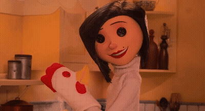 A Woman In A White Sweater Is Holding A Stuffed Chicken GIF