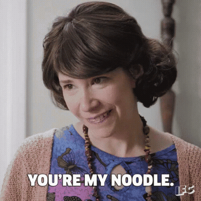 A Woman In A Wig Says You 'Re My Noodle While Smiling GIF