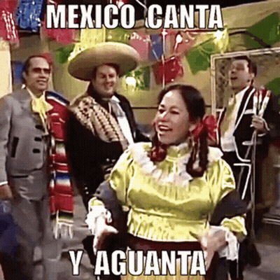 a woman in a yellow dress is dancing in front of a group of men in suits .