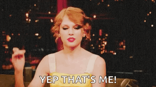 A Woman In A Yellow Dress Says Yep That 'S Me .. GIF