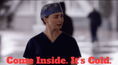 A Woman In Scrubs Says Come Inside It 'S Gold GIF