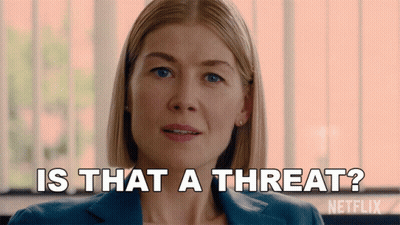 A Woman Is Asking Is That A Threat GIF