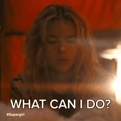 A Woman Is Asking What Can I Do GIF