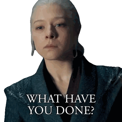 A Woman Is Asking What Have You Done With A White Background Sticker