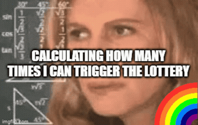 A Woman Is Calculating How Many Times I Can Trigger The Lottery .. GIF