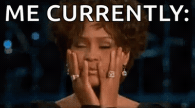 A Woman Is Covering Her Face With Her Hands With The Words `` Me Currently '' Written Above Her . GIF