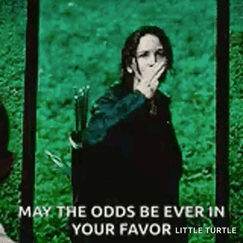 A Woman Is Covering Her Mouth With Her Hand While Holding A Bow And Arrow In Front Of A Green Background . GIF