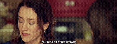 A Woman Is Crying And Talking To Another Woman In A Kitchen . GIF