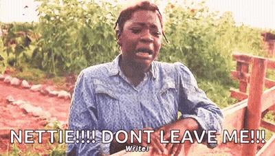 A Woman Is Crying In Front Of A Wooden Fence With The Words " Dont Leave Me " Written Below Her . GIF