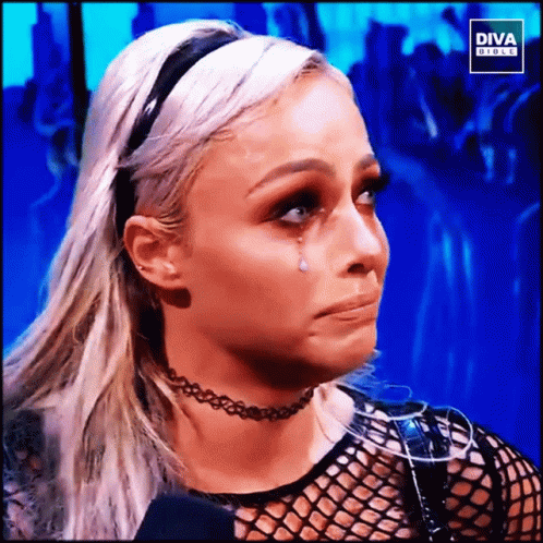 A Woman Is Crying With A Diva Circle Logo In The Background GIF