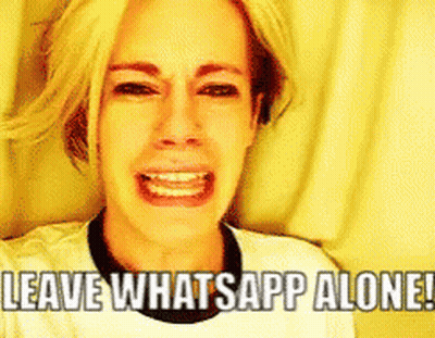 A Woman Is Crying With The Words " Leave Whatsapp Alone " Above Her GIF