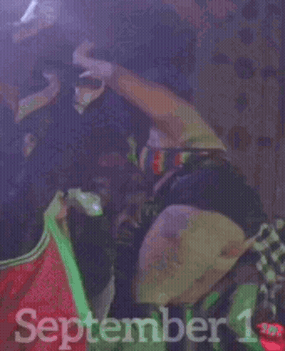 A Woman Is Dancing In A Club With The Date September 1 On The Bottom GIF