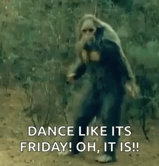 A Woman Is Dancing In The Woods On Friday . GIF