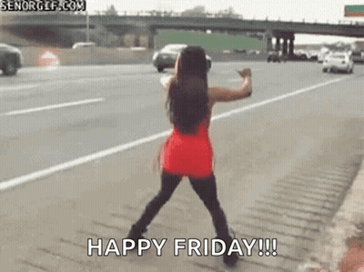 A Woman Is Dancing On The Side Of A Highway . GIF