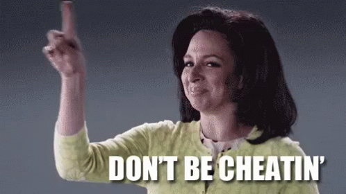 A Woman Is Giving The Middle Finger And Says `` Don 'T Be Cheatin '' . GIF