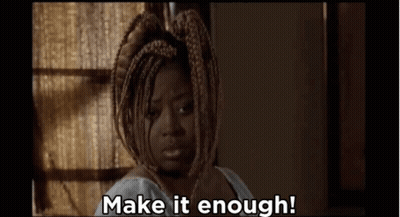 A Woman Is Hanging From A Rope And Says Make It Enough . GIF