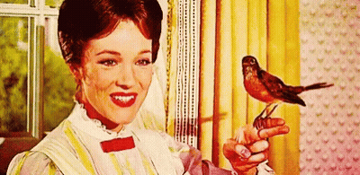 A Woman Is Holding A Bird In Her Hand . GIF